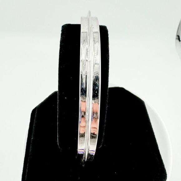 Vintage Star Shaped Cuff Bracelet Engraved Y2K Unique Affirmation Silver Tone - Picture 8 of 14